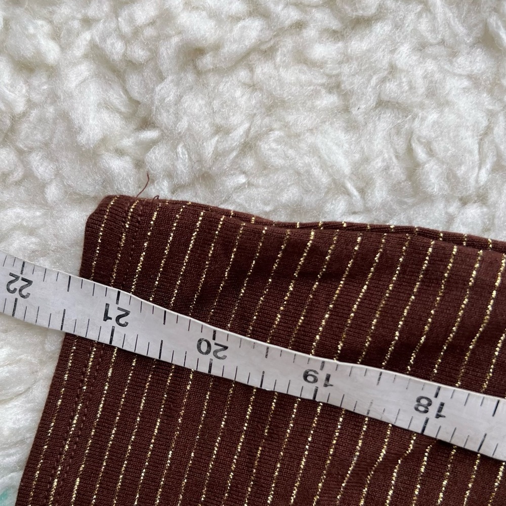 Reformation Brown Striped Short Sleeve Tee - Picture 6 of 8